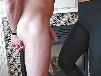Dominant Teacher makes her students dad the subject of her balls busting experiment